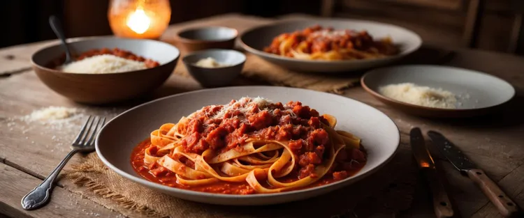 Fettuccine with tomatoes, bacon and creamy parmesan sauce