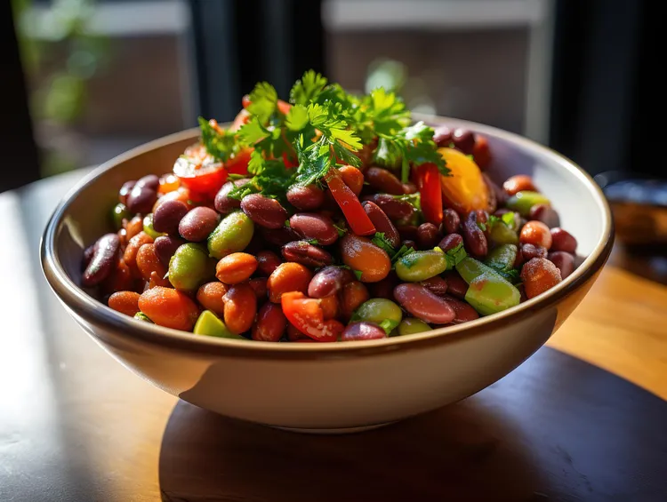 Fresh and flavorful four bean salad