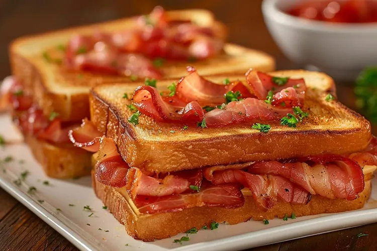 French toast with bacon and maple syrup