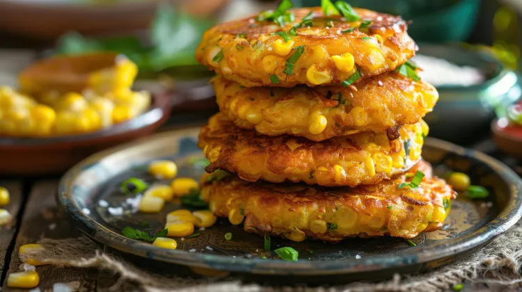 Bacon and sweet corn fritters