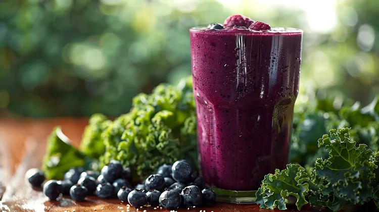 Fruity kale morning smoothie