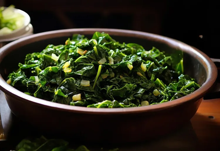 Garlic-kale saute with olive oil