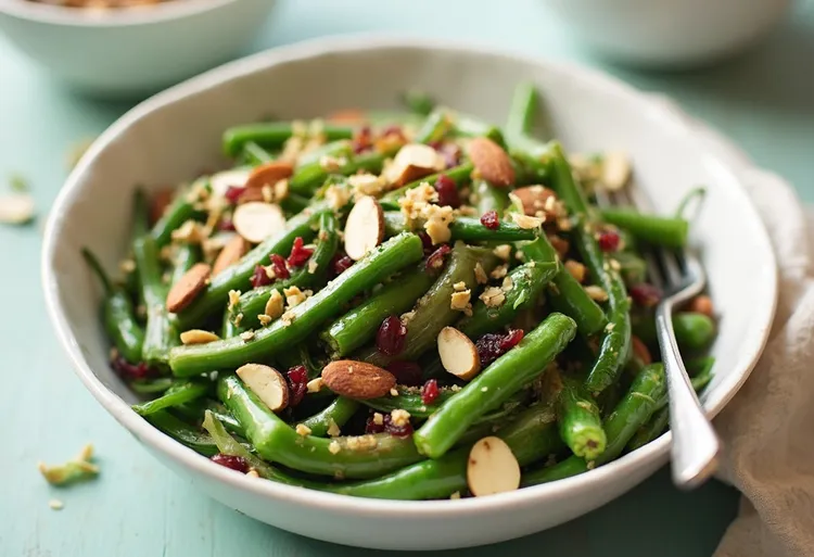 Green bean and dried cranberry salad