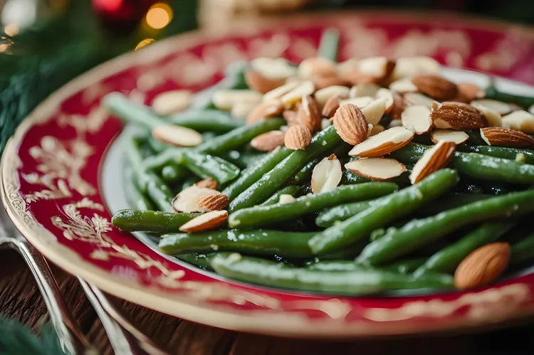 Green beans with garlic burnt butter