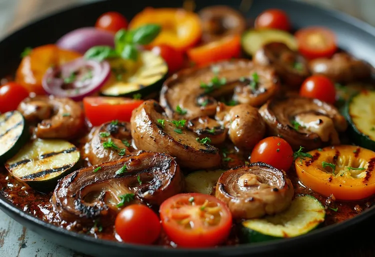 Grilled vegetable medley with garlic and herbs