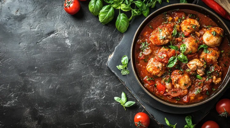 Chicken and veggie goulash with lime and herbs