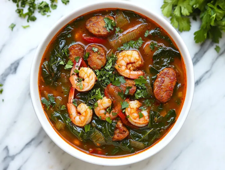 Shrimp and chorizo soup