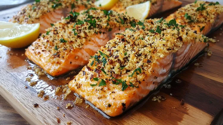 Herb-crusted salmon