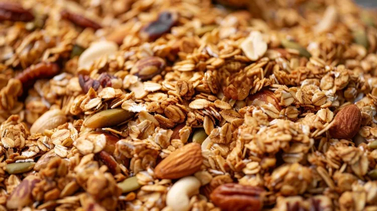 Maple granola with almonds, sunflower seeds and cashews