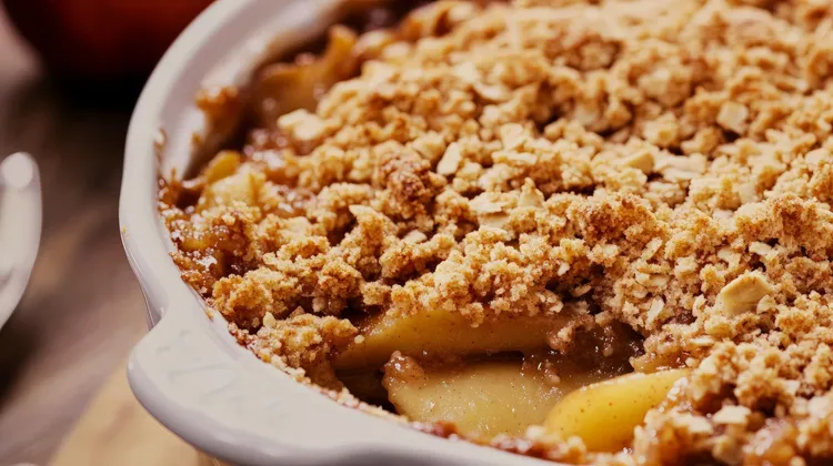 Homemade paleo pear & cranberry crisp