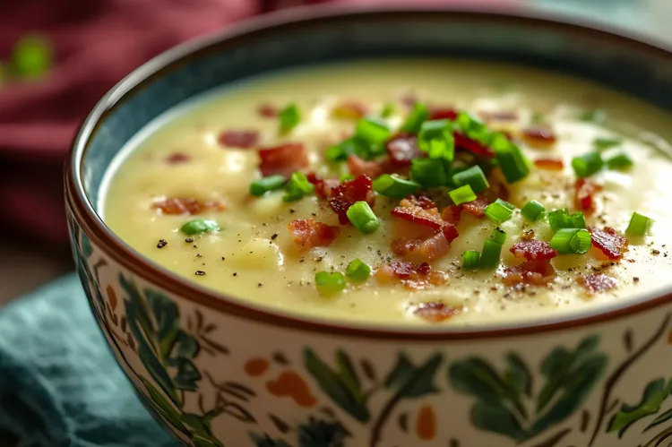 Jalapeno chicken soup with bacon and cheese