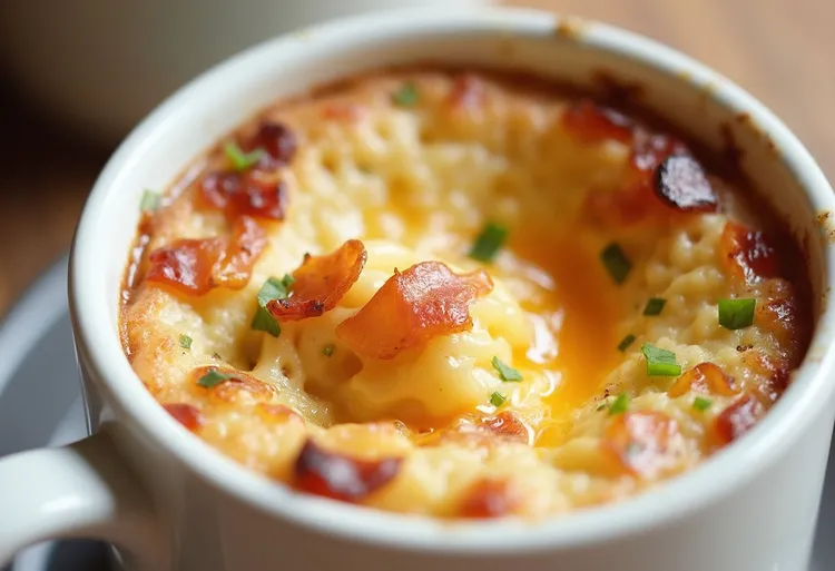 Keto bacon & cheese mug cake