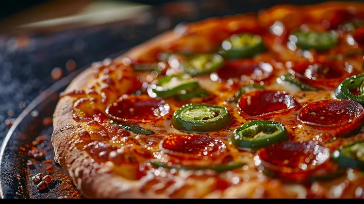 Keto fathead pepperoni and jalapeno pizza