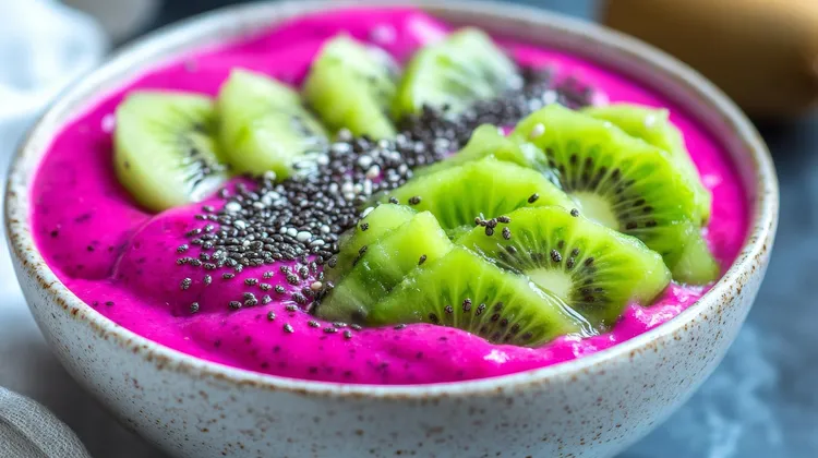 Kiwi mango blackberry smoothie bowl