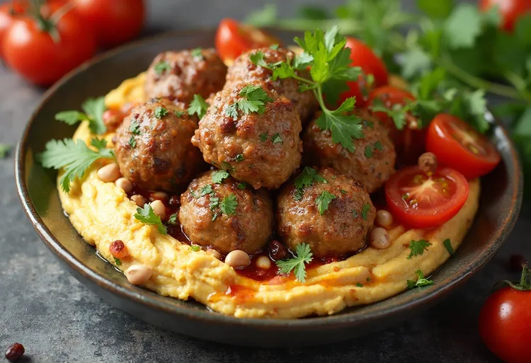 Lamb and pine nut meatballs with parsley salad
