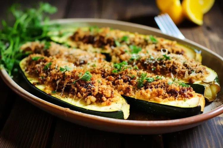 Lamb, feta & mint stuffed vegetables