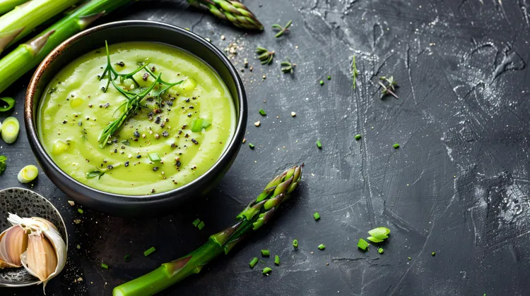 Leek asparagus and herb soup