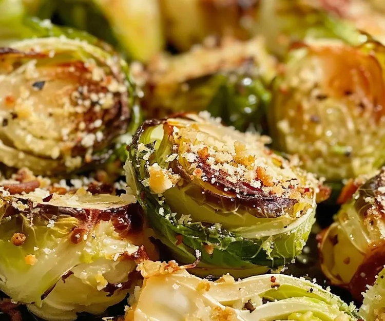 Low carb parmesan crusted brussels sprouts