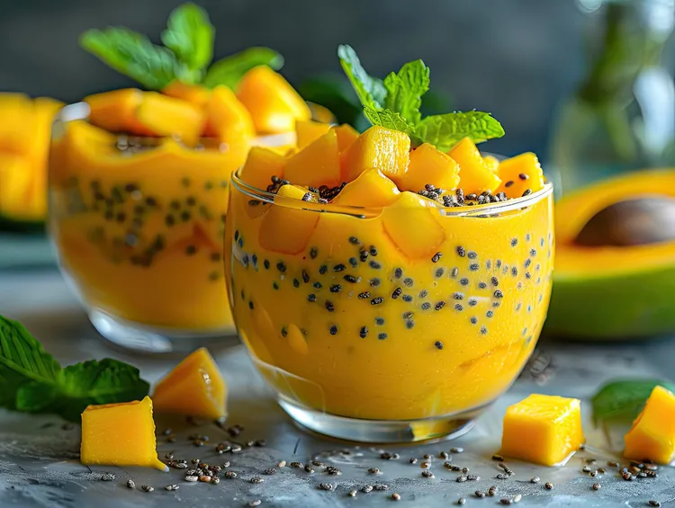 Mango almond chia pudding