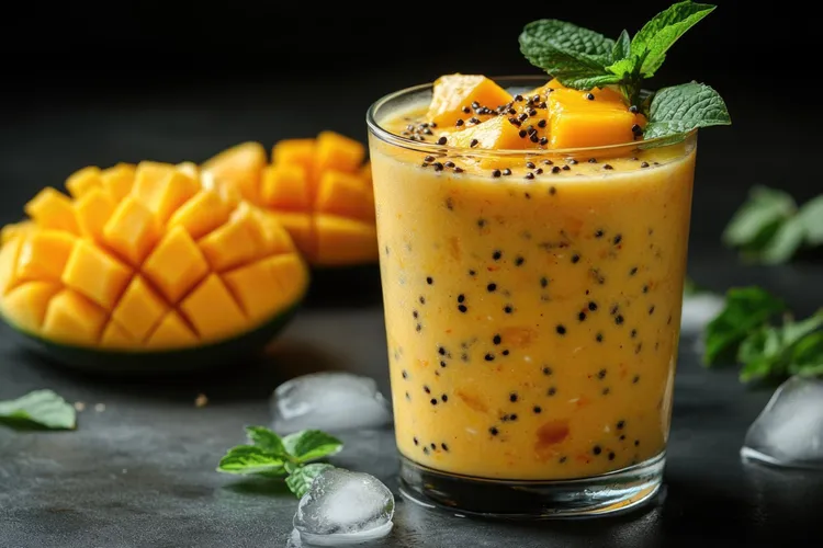 Mango coconut chia seed pudding