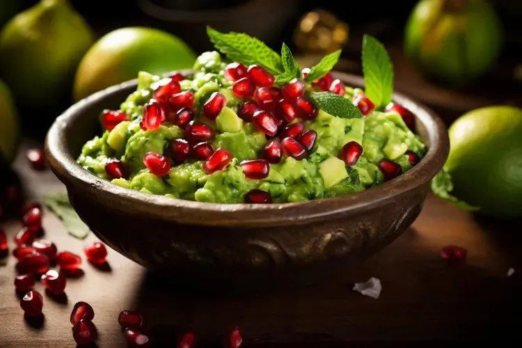 Mango pomegranate guacamole