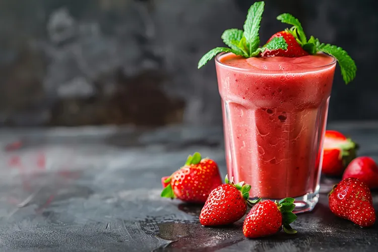 Mango strawberry lassi smoothie