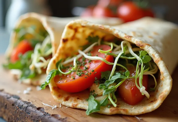 Mediterranean tomato and hummus pita pockets