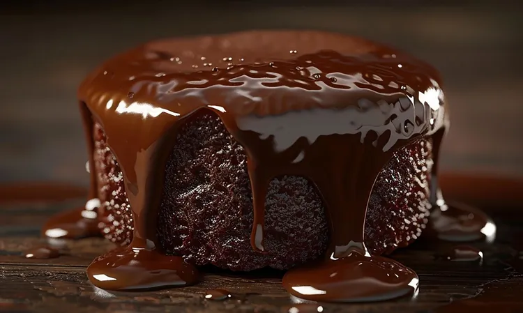 Chocolate cake with ganache icing