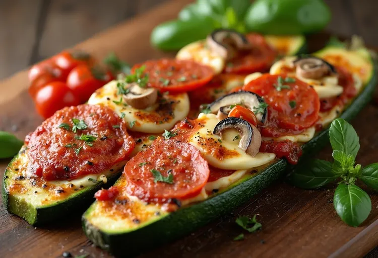 Microwave zucchini pizza