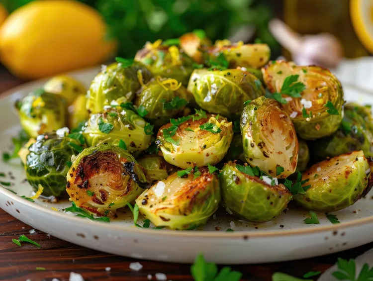 Roasted brussel sprouts with coriander and jalapeno pepper