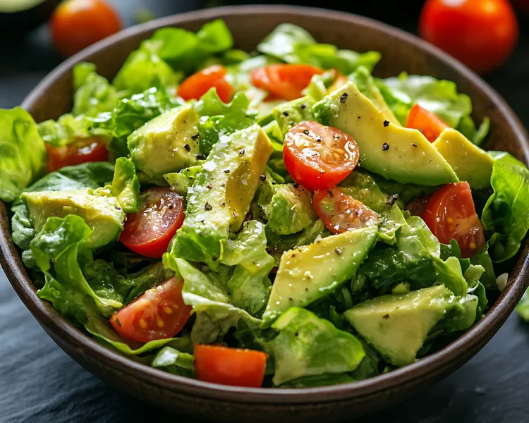 Napa cabbage, tomato and avocado salad