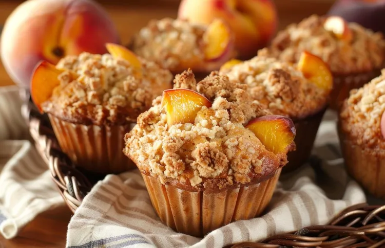 Nectarine and hazelnut muffins