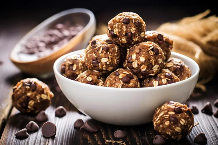 No-bake peanut butter chocolate oatmeal energy bites