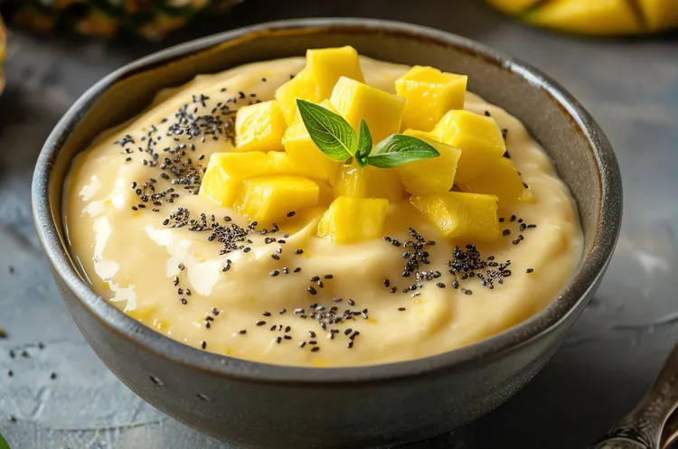 Orange mango chia smoothie bowl