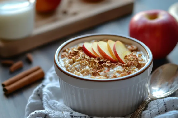 Overnight apple cinnamon oatmeal