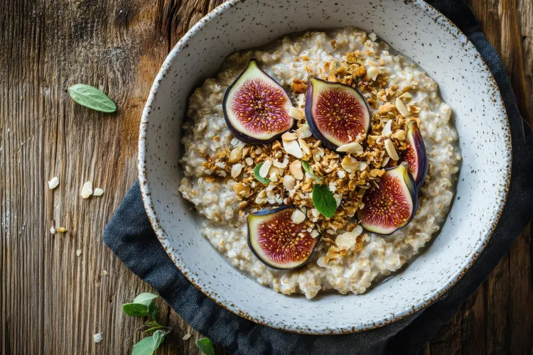 Overnight oats with figs and honey