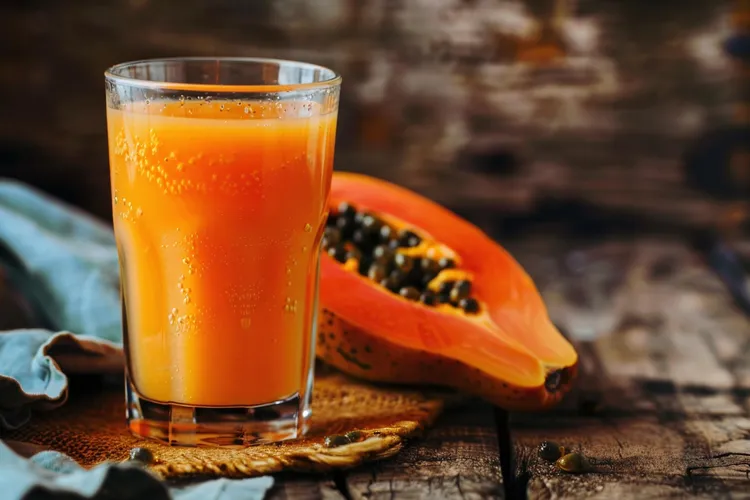 Papaya shake with honey and milk