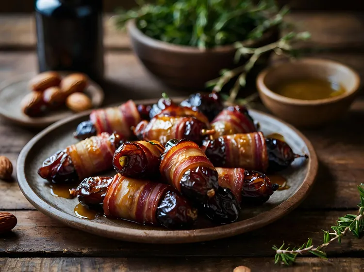 Bacon-wrapped parmesan-stuffed dates