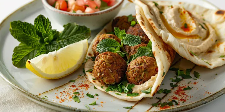 Pea falafel pita pockets