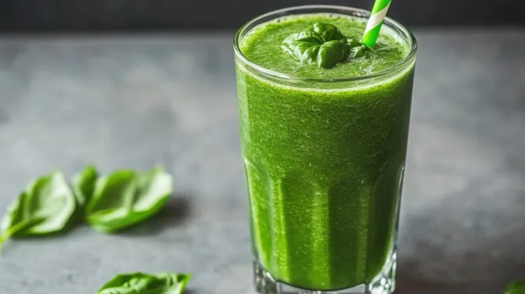 Peach, coconut and grape smoothie