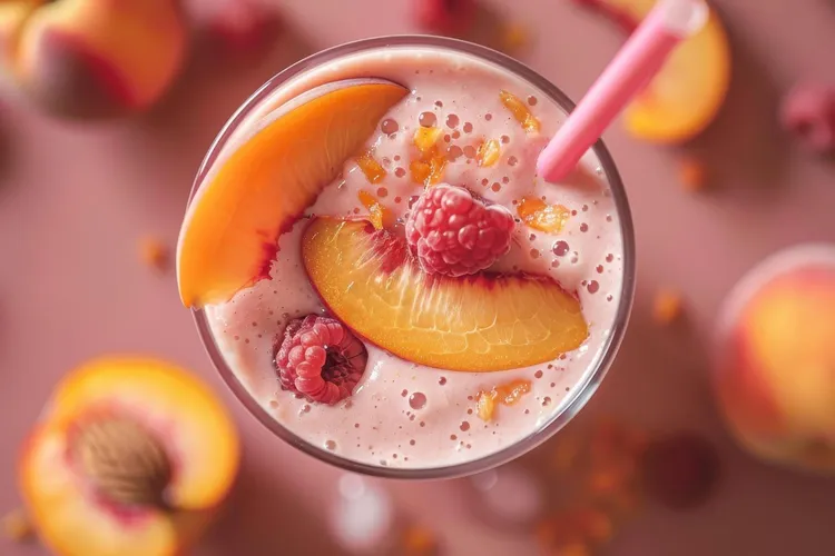 Peach raspberry smoothie