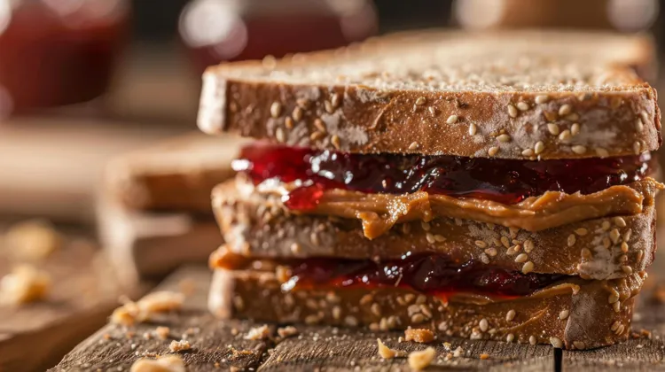 Peanut butter and jelly sandwich