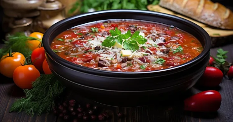 Pepperoni pizza soup