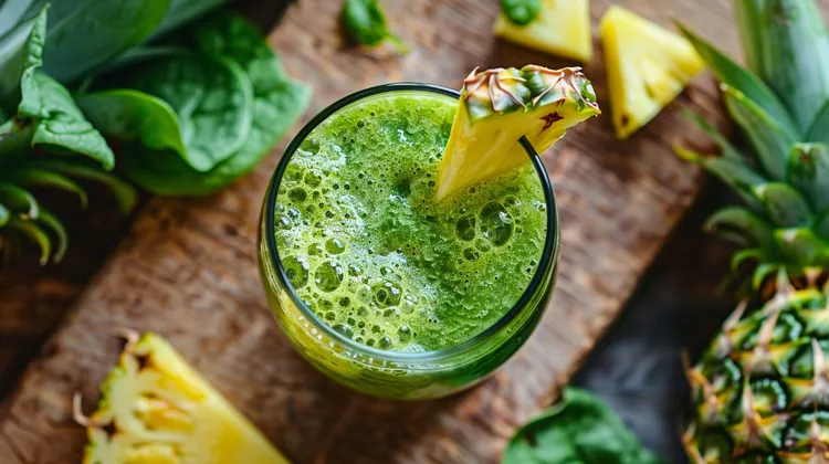 Green smoothie with pineapple