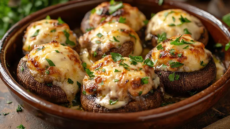 Portabella pepperoni pizza
