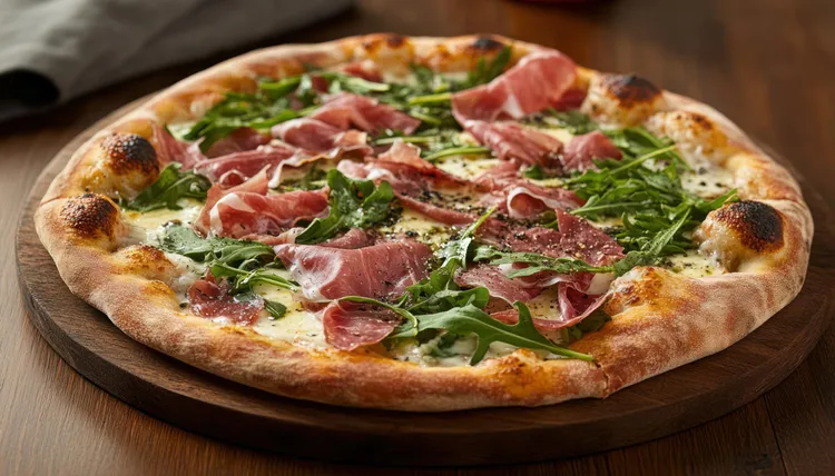 Prosciutto and rocket pizza