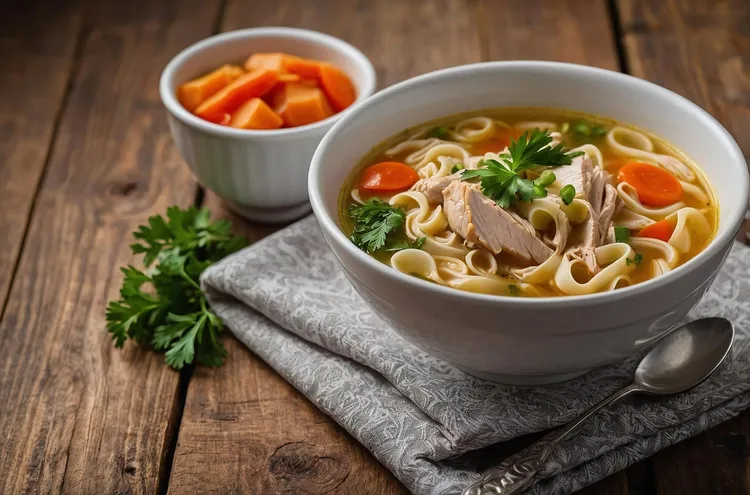 Flavorful chicken noodle soup in a flash