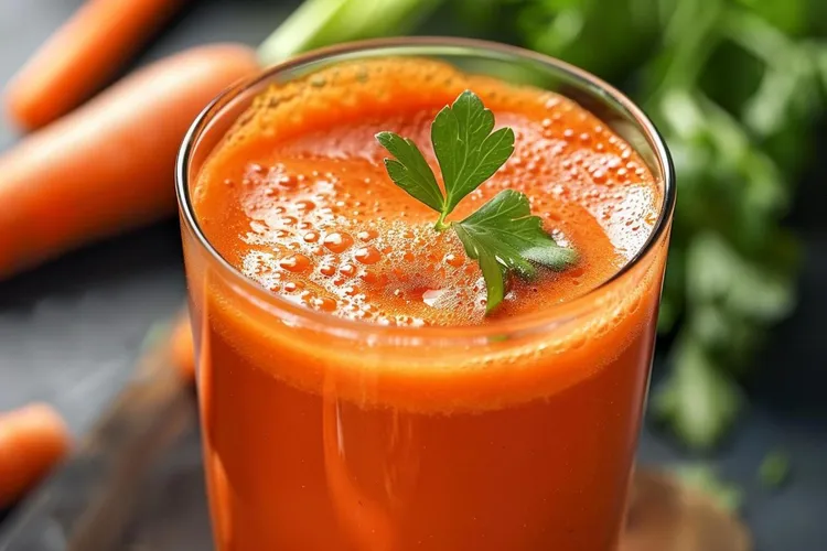 Cabbage and carrot juice with a pickle twist