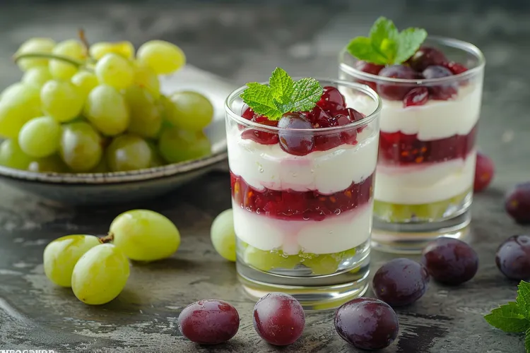 Ricotta and grapes parfait
