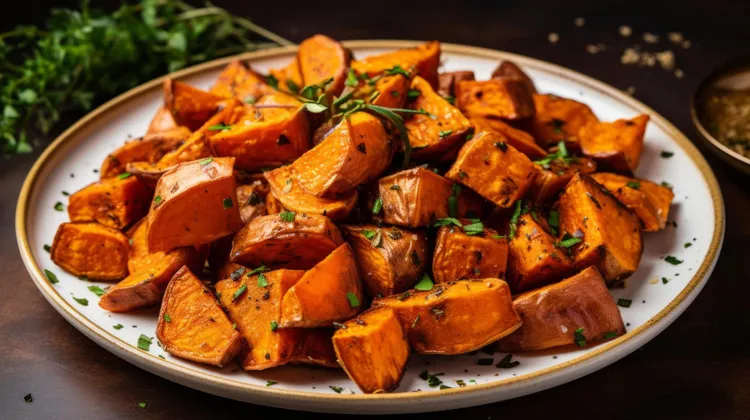 Roasted spiced sweet potatoes